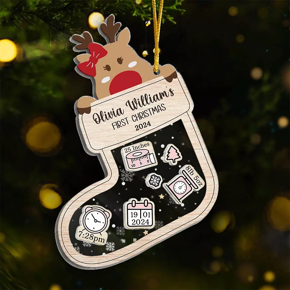 A Baby Is A Wishing Well - Family Personalized Custom 3 Layers Shaker Ornament - Christmas Gift For Baby Kids, Newborn Baby
