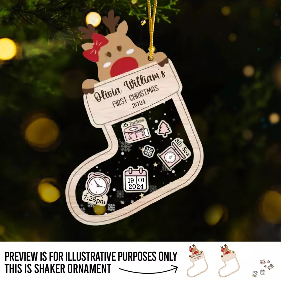 A Baby Is A Wishing Well - Family Personalized Custom 3 Layers Shaker Ornament - Christmas Gift For Baby Kids, Newborn Baby - Image 2