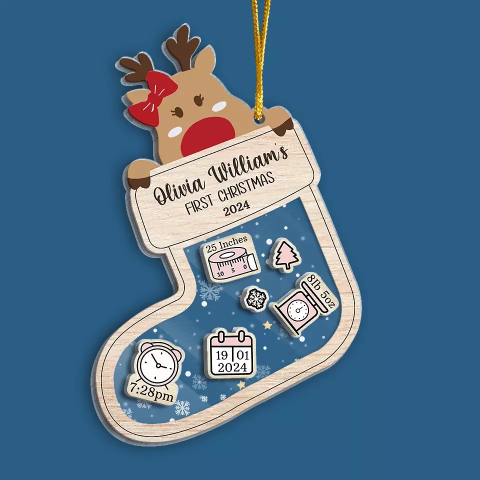 A Baby Is A Wishing Well - Family Personalized Custom 3 Layers Shaker Ornament - Christmas Gift For Baby Kids, Newborn Baby - Image 4