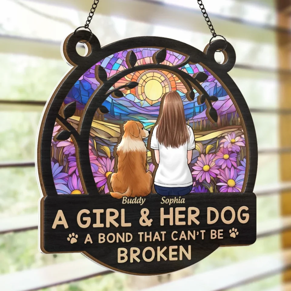 A Bond That Can't Be Broken - Dog & Cat Personalized Window Hanging Suncatcher - Gift For Pet Owners, Pet Lovers - Image 4