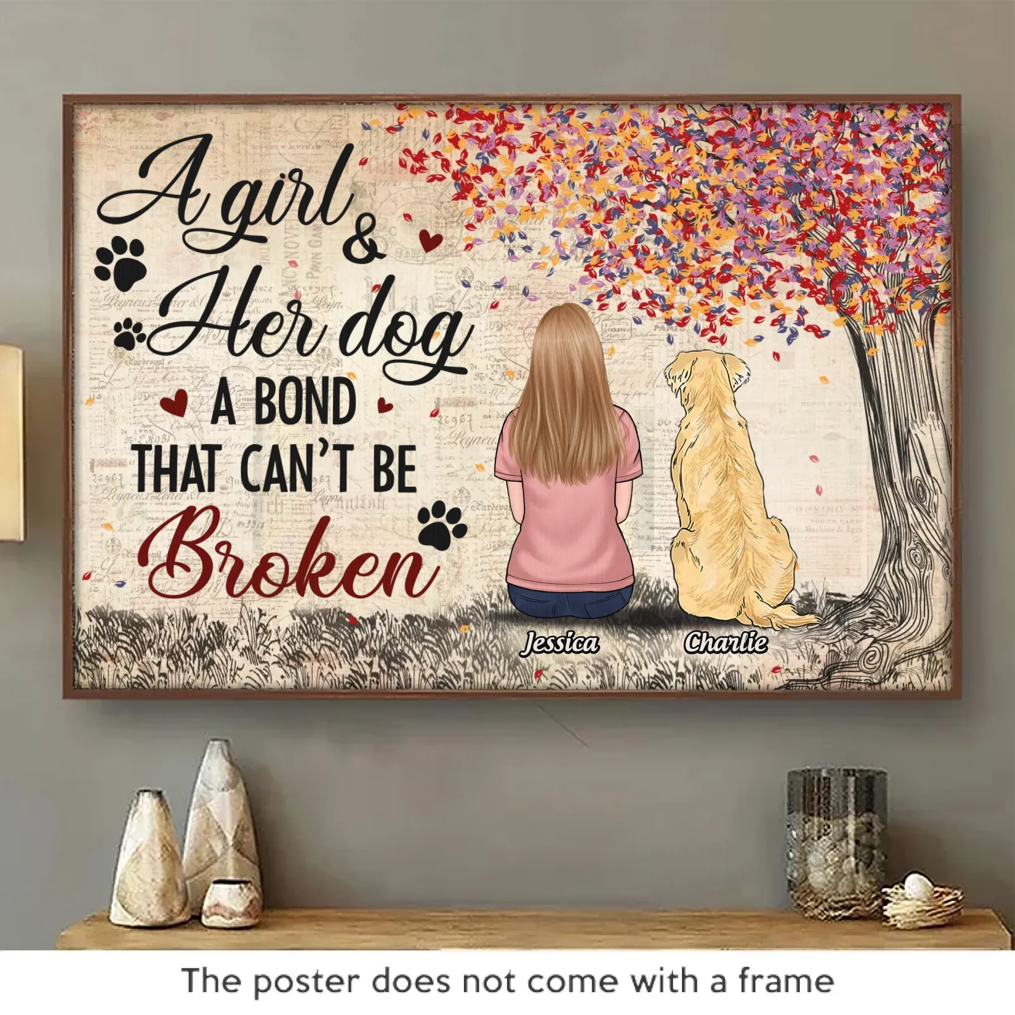 A Bond That Can't Be Broken - Memorial Personalized Custom Horizontal Poster - Sympathy Gift For Pet Owners, Pet Lovers - Image 2