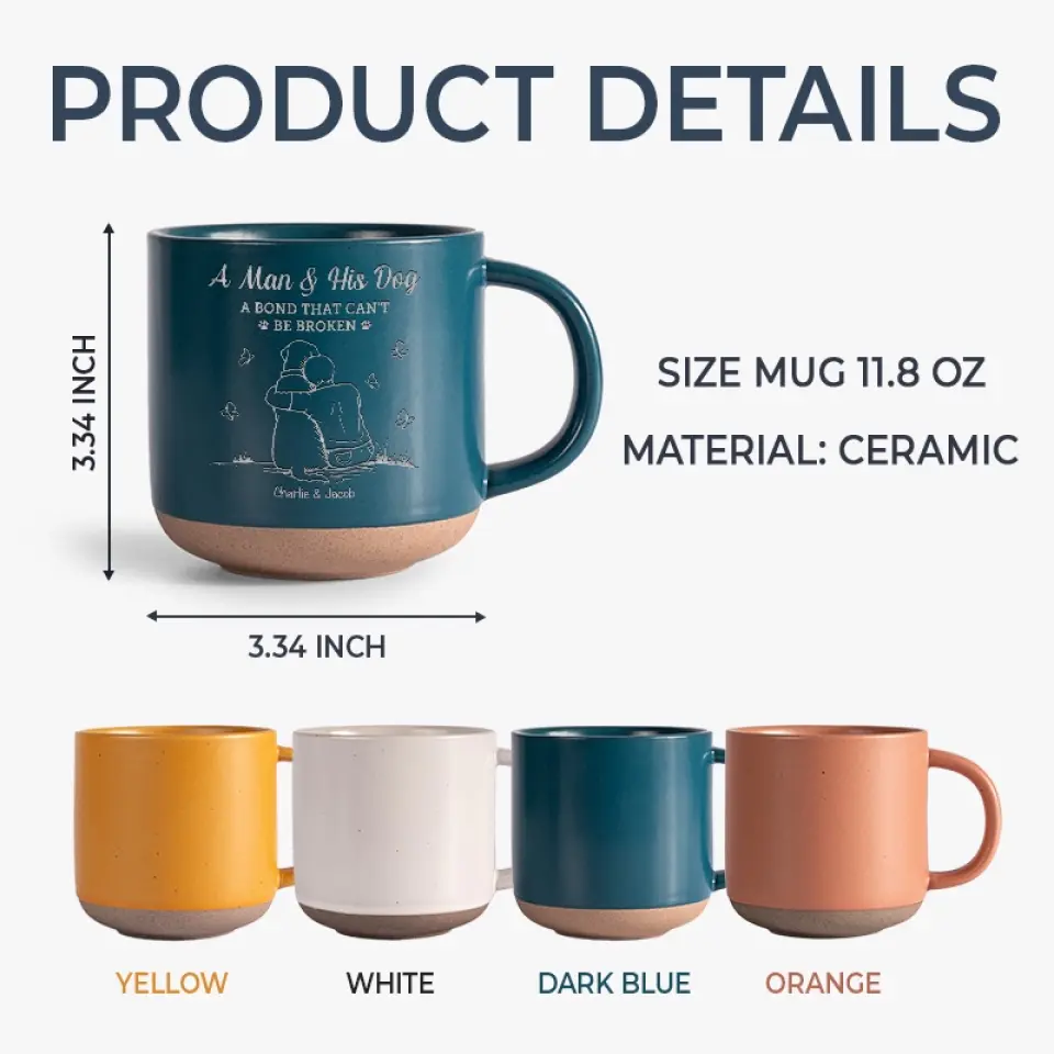 A Bond That Can't Be Broken - Memorial Personalized Custom Pottery Mug - Sympathy Gift For Pet Owners, Pet Lovers - Image 5