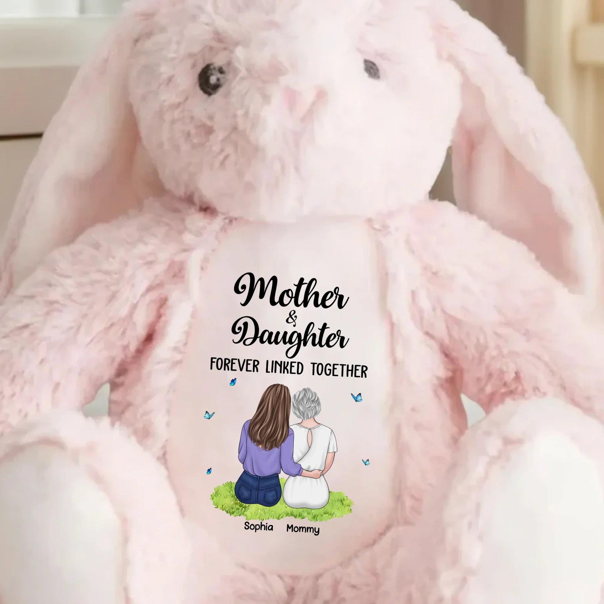 A Bond That Time Can’t Break - Family Personalized Custom Easter Bunny Plush - Mother's Day, Gift For Mom, Daughter - Image 4