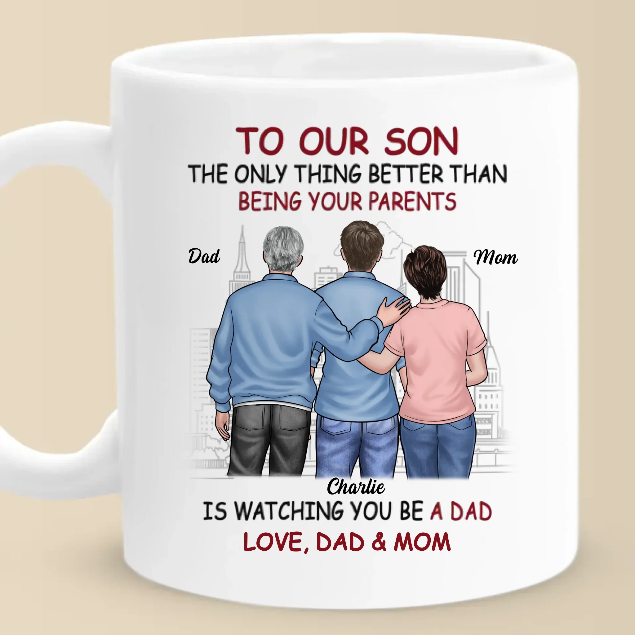 A Bond That Time Can't Break - Family Personalized Custom Mug - Father's Day, Gift For Son - Image 2