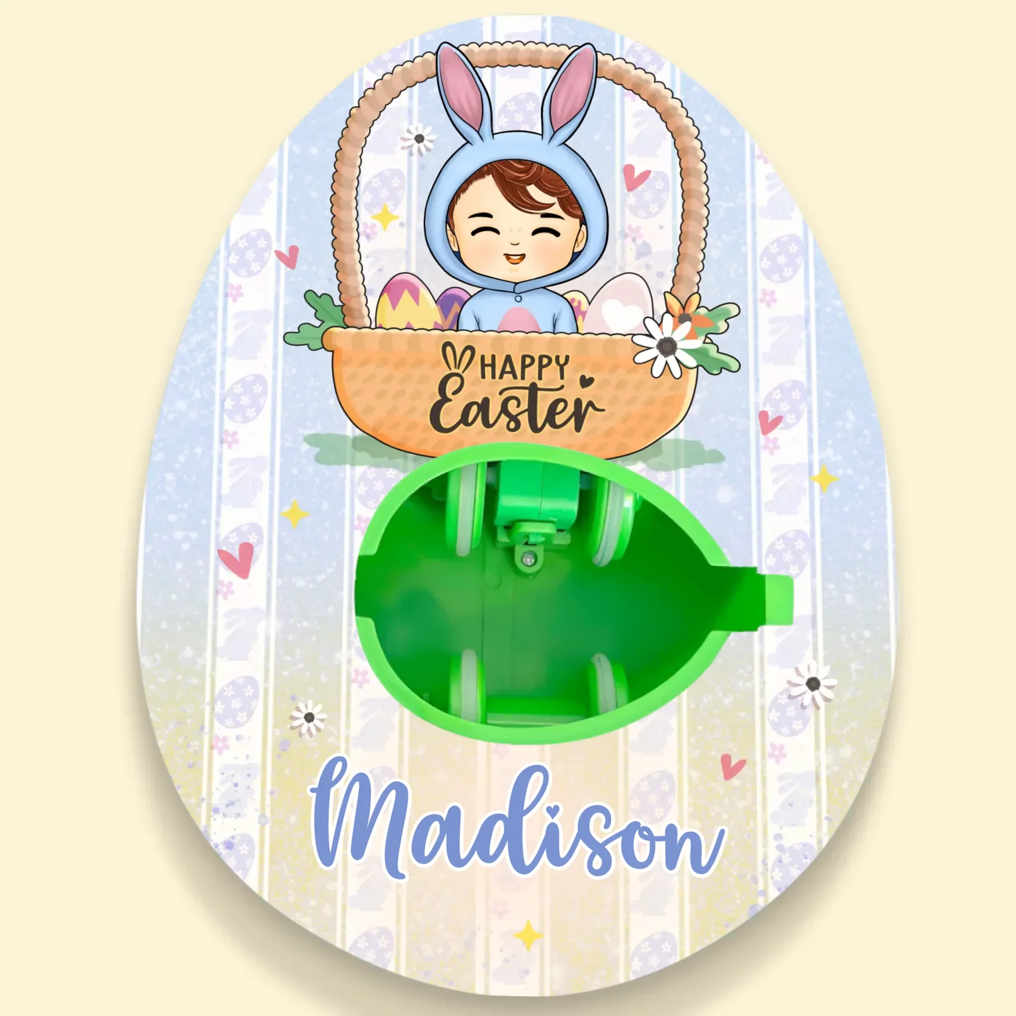 A Bunny’s Love For Easter - Family Personalized Custom Easter Egg Decorating Kit, Egg Spinner Machine With Markers - Easter Gift For Family Members - Image 2