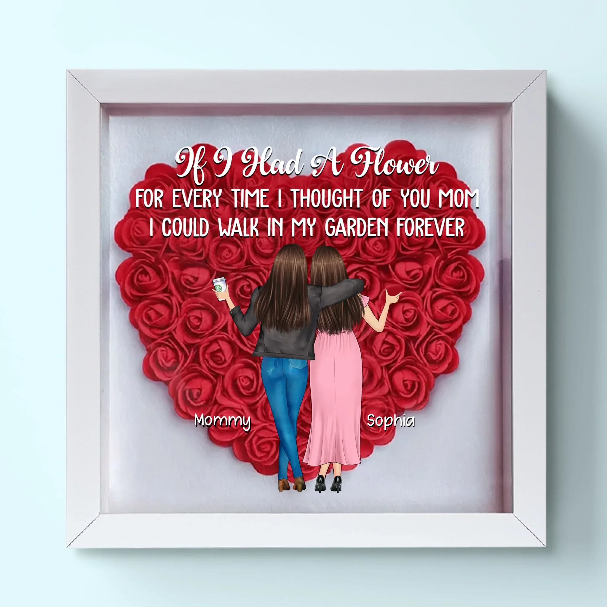 A Family’s Garden Is Richest When Filled With Love - Family Personalized Custom Flower Shadow Box - Mother's Day, Gift For Mom, Grandma - Image 2