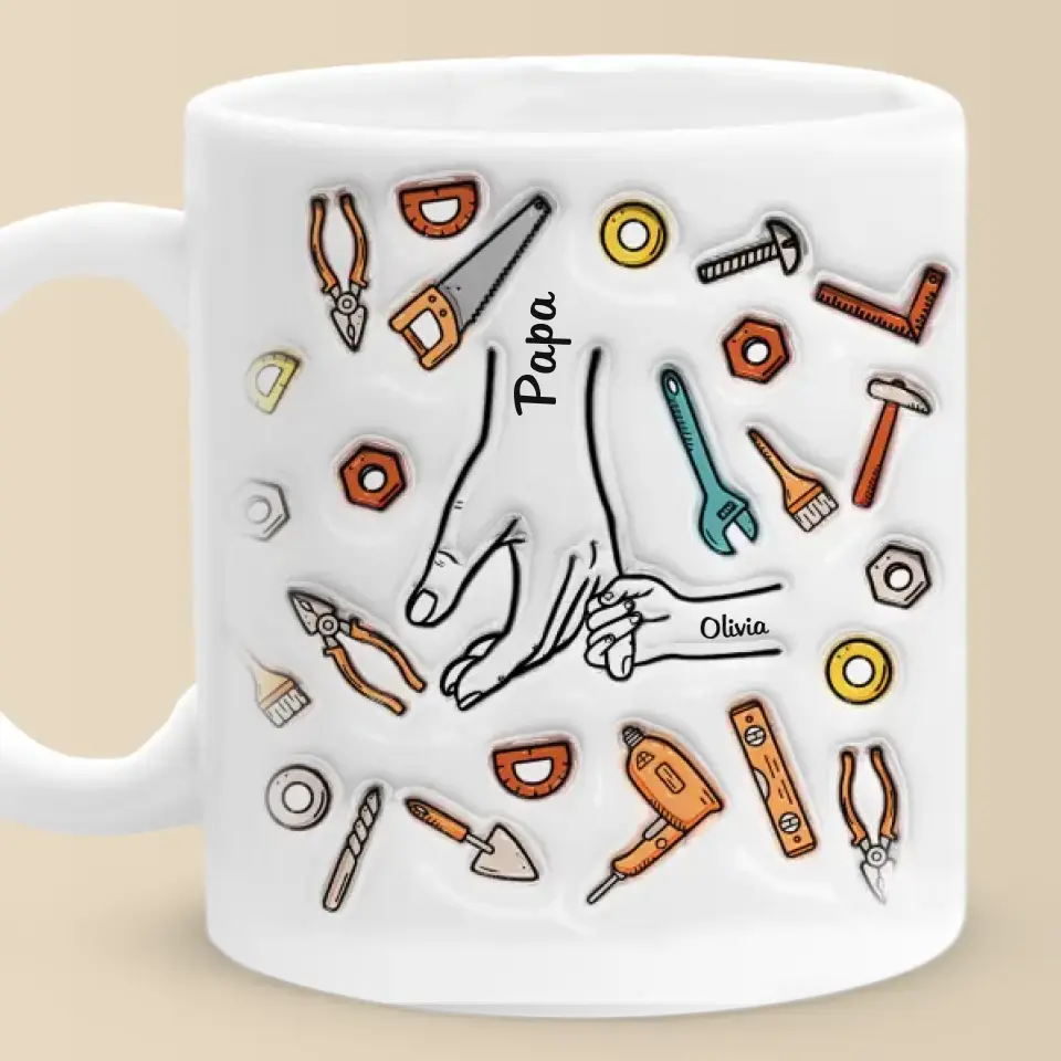 A Father Carries Pictures Where His Money Used To Be - Family Personalized Custom 3D Inflated Effect Printed Mug - Father's Day, Gift For Dad, Grandpa - Image 6