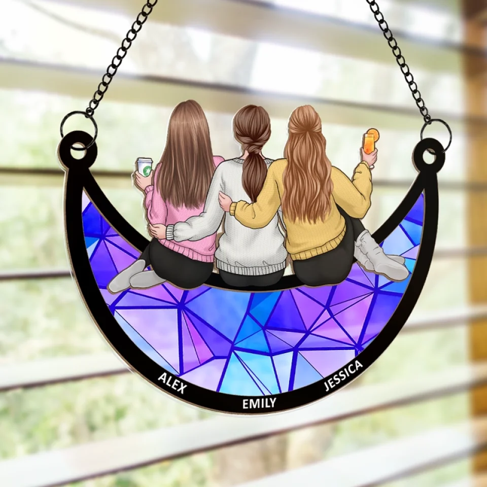 A Friend Is A Gift You Give Yourself - Bestie Personalized Window Hanging Suncatcher - Christmas Gift For Best Friends, BFF, Sisters - Image 4