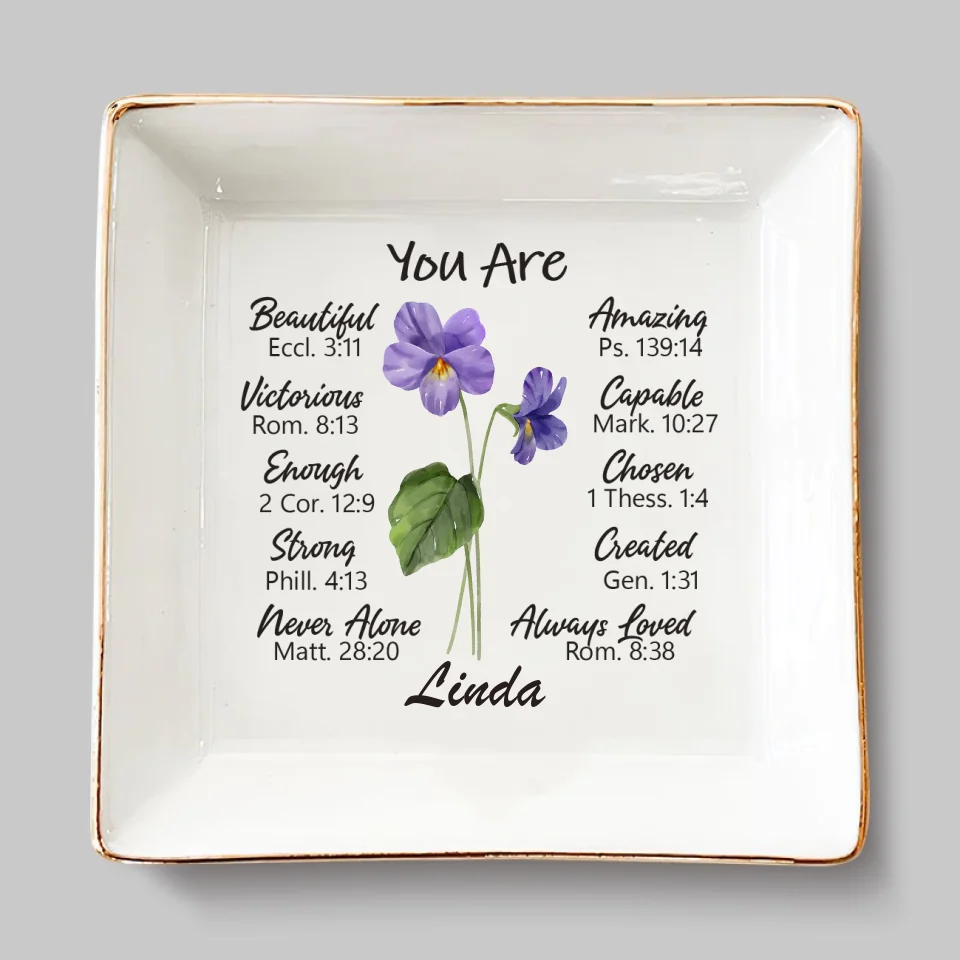 A Friend Is Like A Flower - Bestie Personalized Custom Jewelry Dish - Gift For Best Friends, BFF, Sisters - Image 2