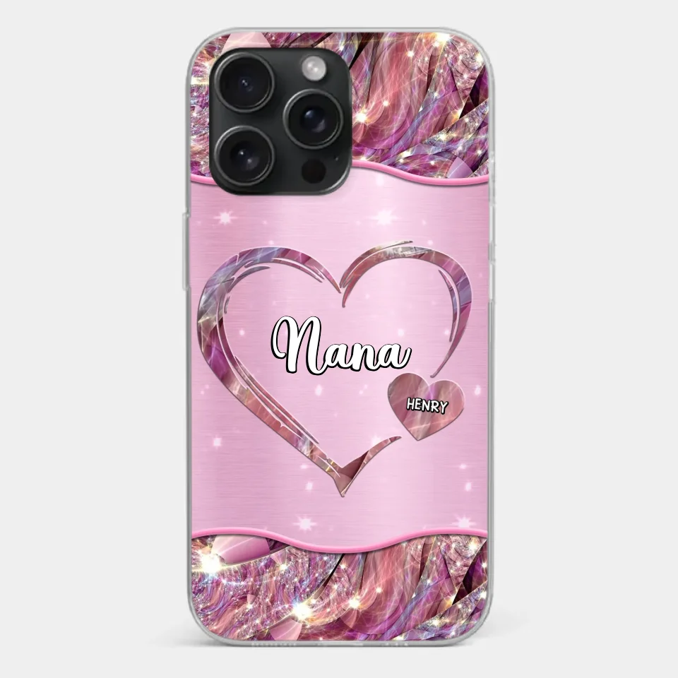A Garden Of Love Grows In A Grandmother's Heart - Family Personalized Custom Faux Jewelry Effect Printed Clear Phone Case - Gift For Mom, Grandma - Image 23