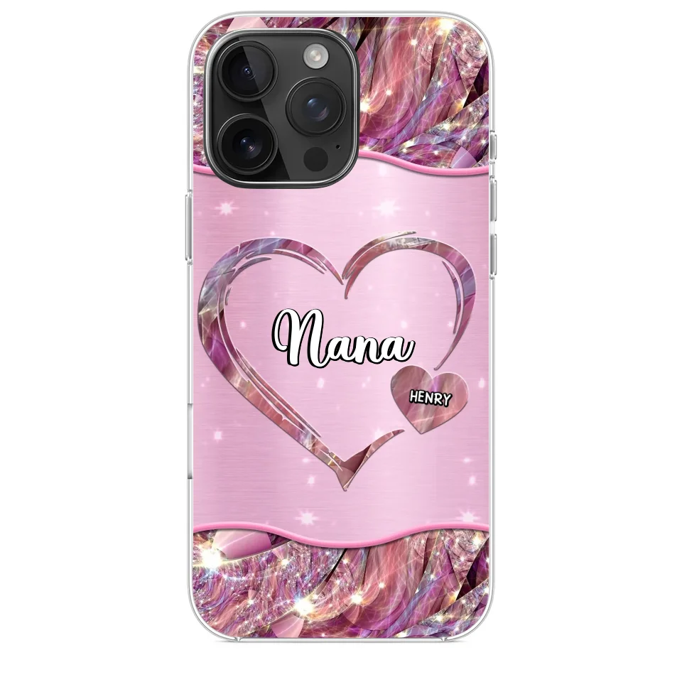 A Garden Of Love Grows In A Grandmother's Heart - Family Personalized Custom Faux Jewelry Effect Printed Clear Phone Case - Gift For Mom, Grandma - Image 32
