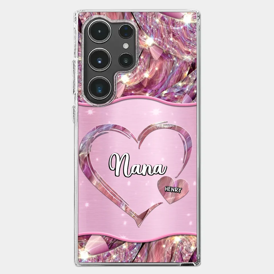 A Garden Of Love Grows In A Grandmother's Heart - Family Personalized Custom Faux Jewelry Effect Printed Clear Phone Case - Gift For Mom, Grandma - Image 42