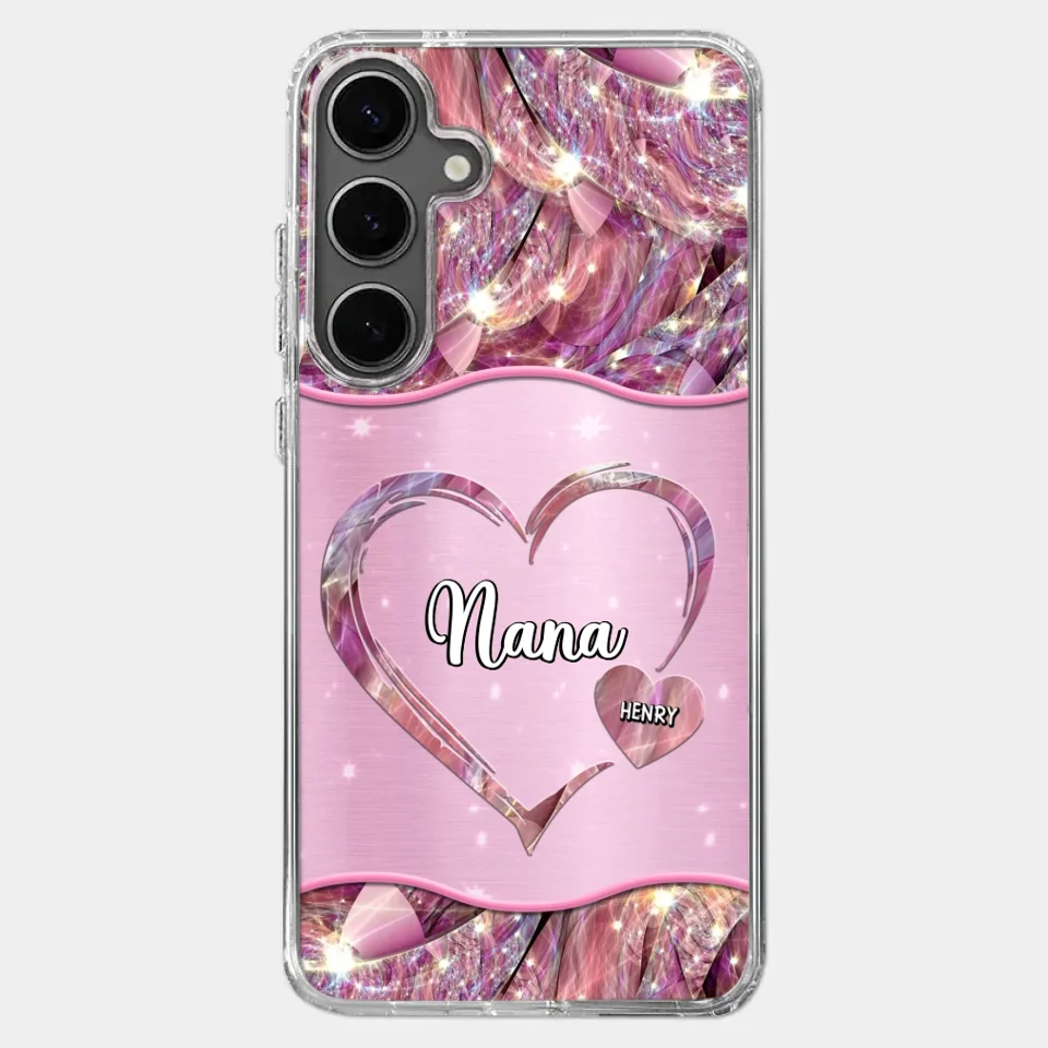 A Garden Of Love Grows In A Grandmother's Heart - Family Personalized Custom Faux Jewelry Effect Printed Clear Phone Case - Gift For Mom, Grandma - Image 43