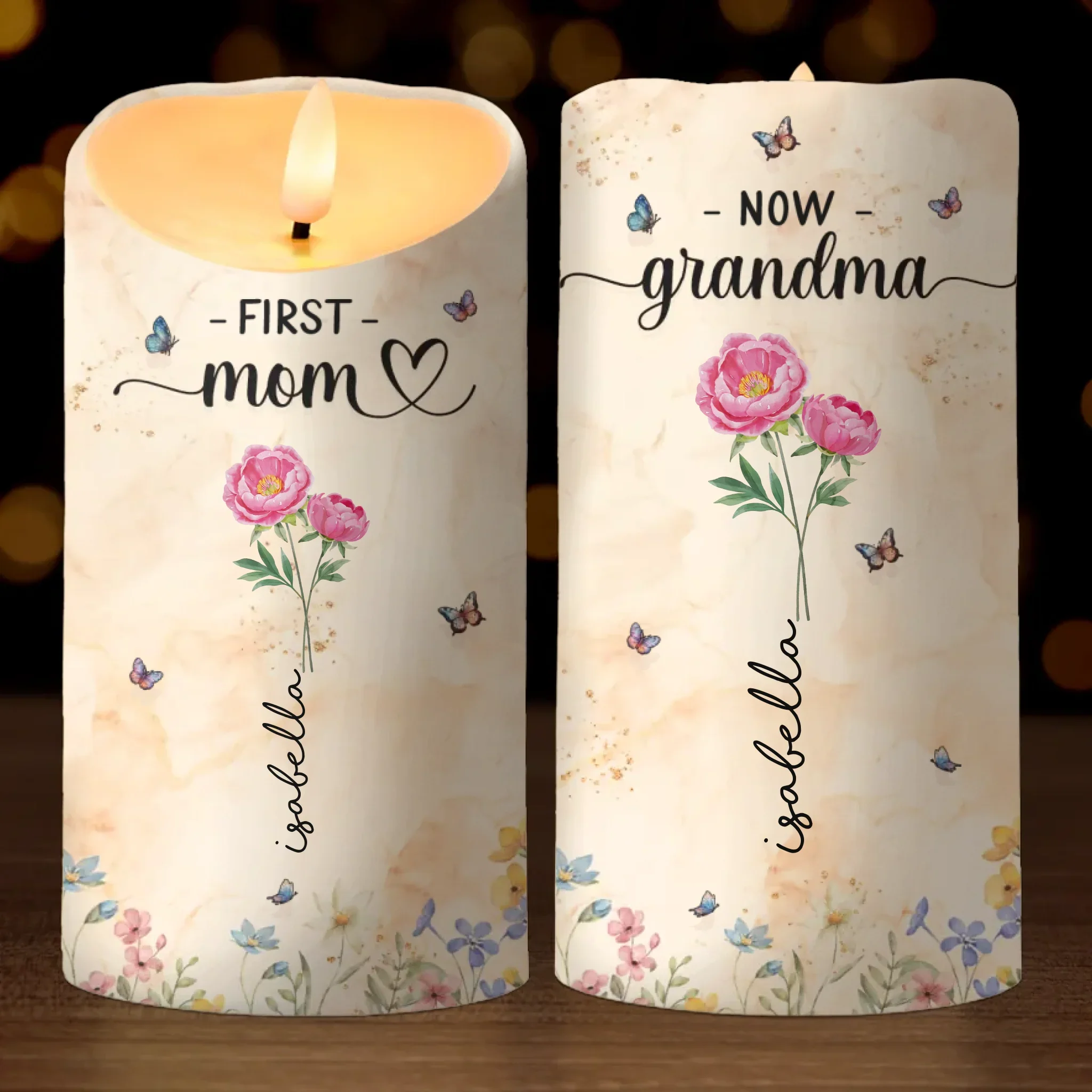 A Garden Of Love Grows In A Grandmother’s Heart - Family Personalized Custom LED Candle - Gift For Mom, Grandma - Image 2