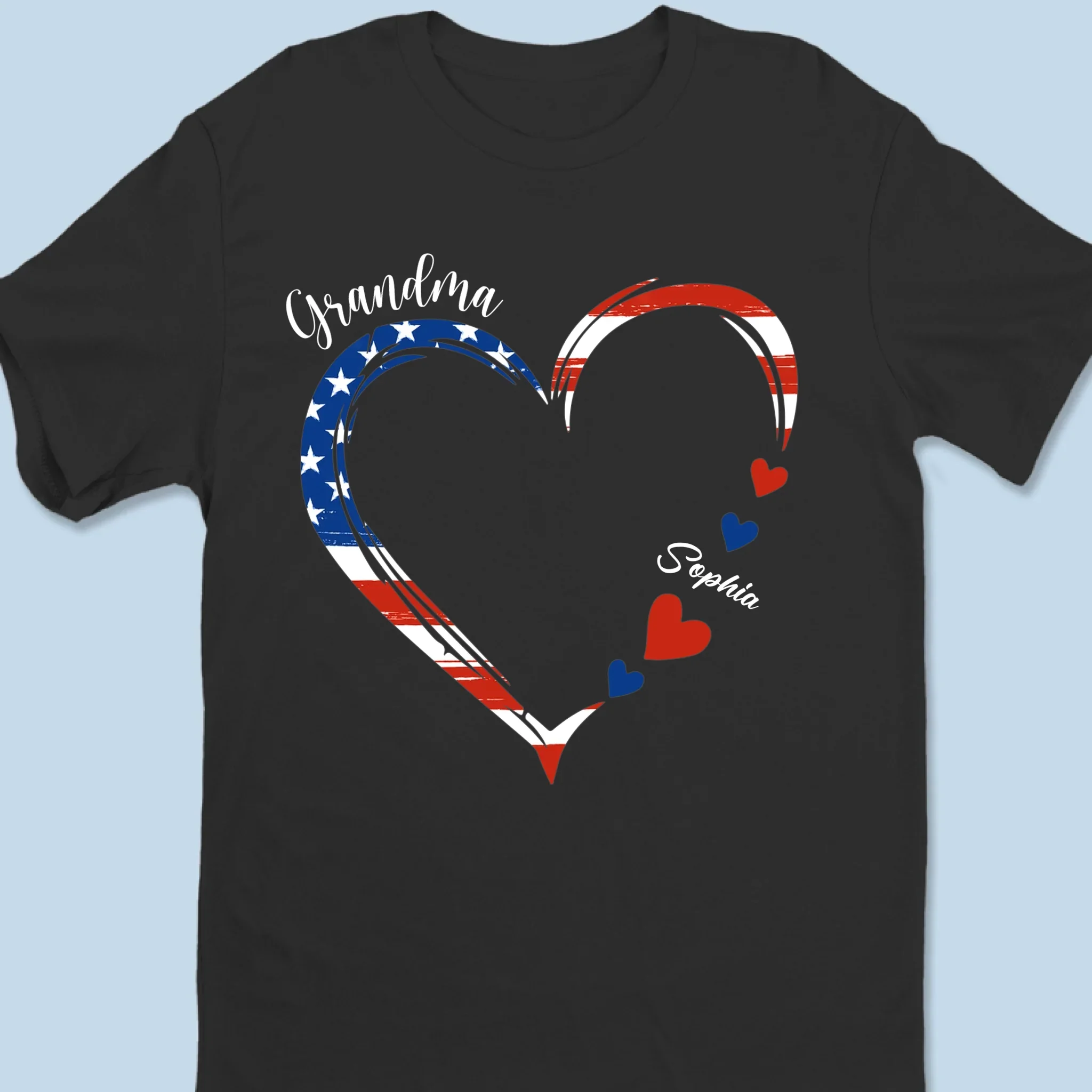A Grandmother Is A Gift From Above - Family Personalized Custom Unisex T-shirt, Premium T-shirt, Hoodie - Independence Day, 4th Of July, Birthday Gift For Grandma - Image 2