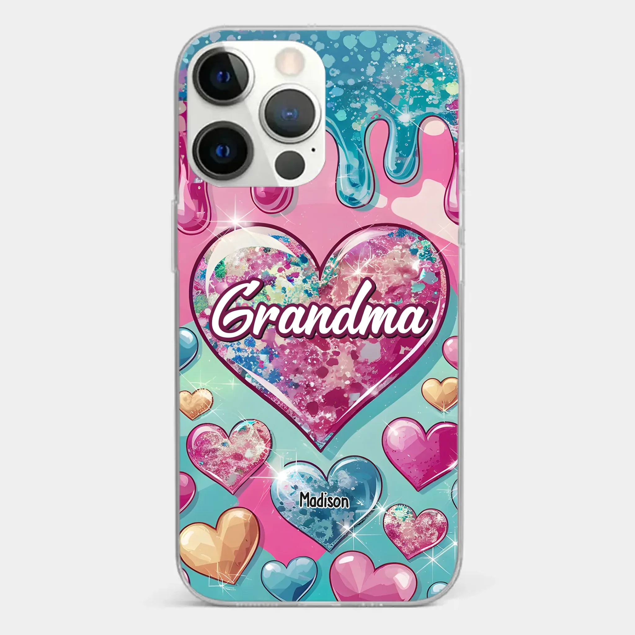 A Grandmother’s Heart Holds Forever Love - Family Personalized Custom 3D Inflated Effect Printed Clear Phone Case - Gift For Mom, Grandma - Image 19