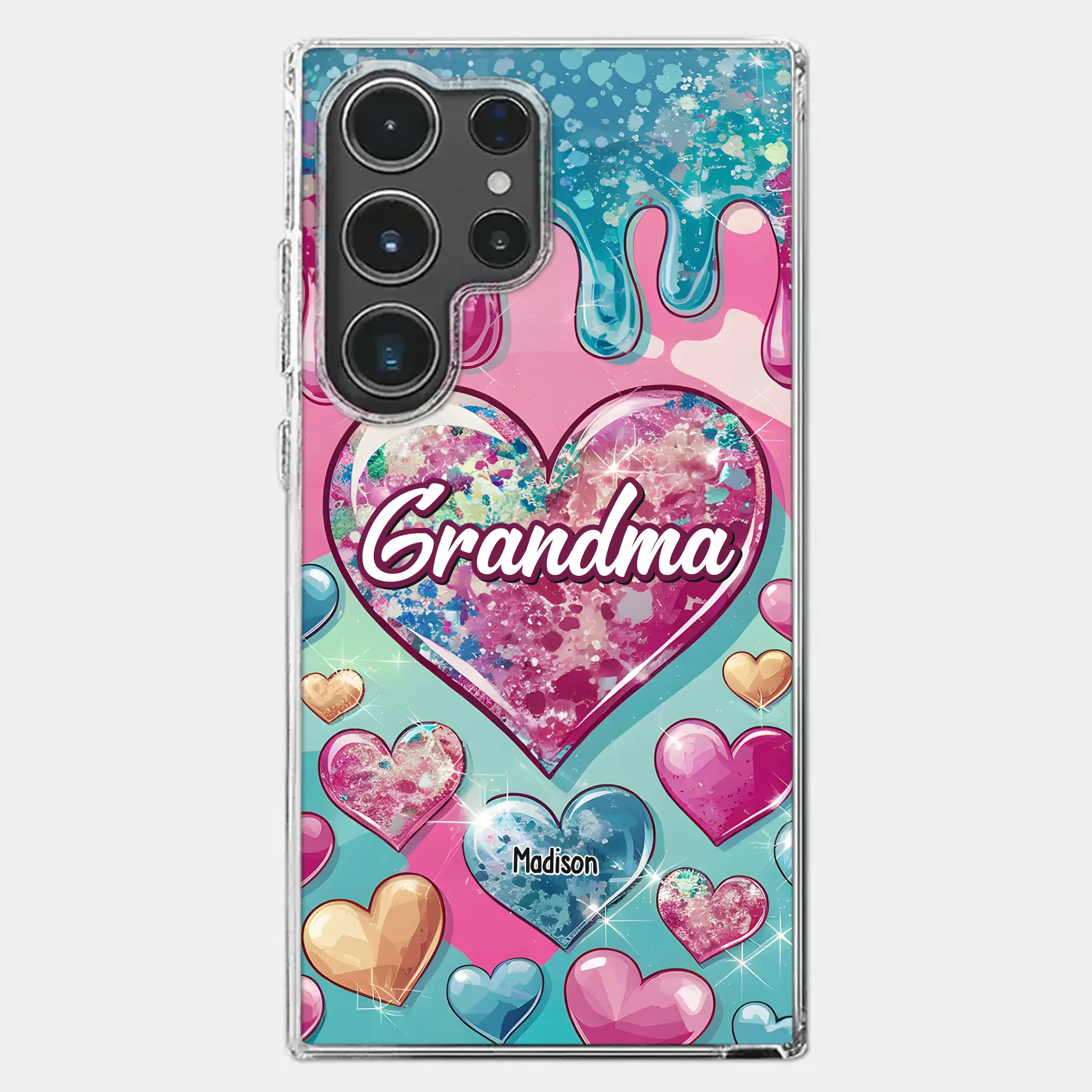 A Grandmother’s Heart Holds Forever Love - Family Personalized Custom 3D Inflated Effect Printed Clear Phone Case - Gift For Mom, Grandma - Image 44