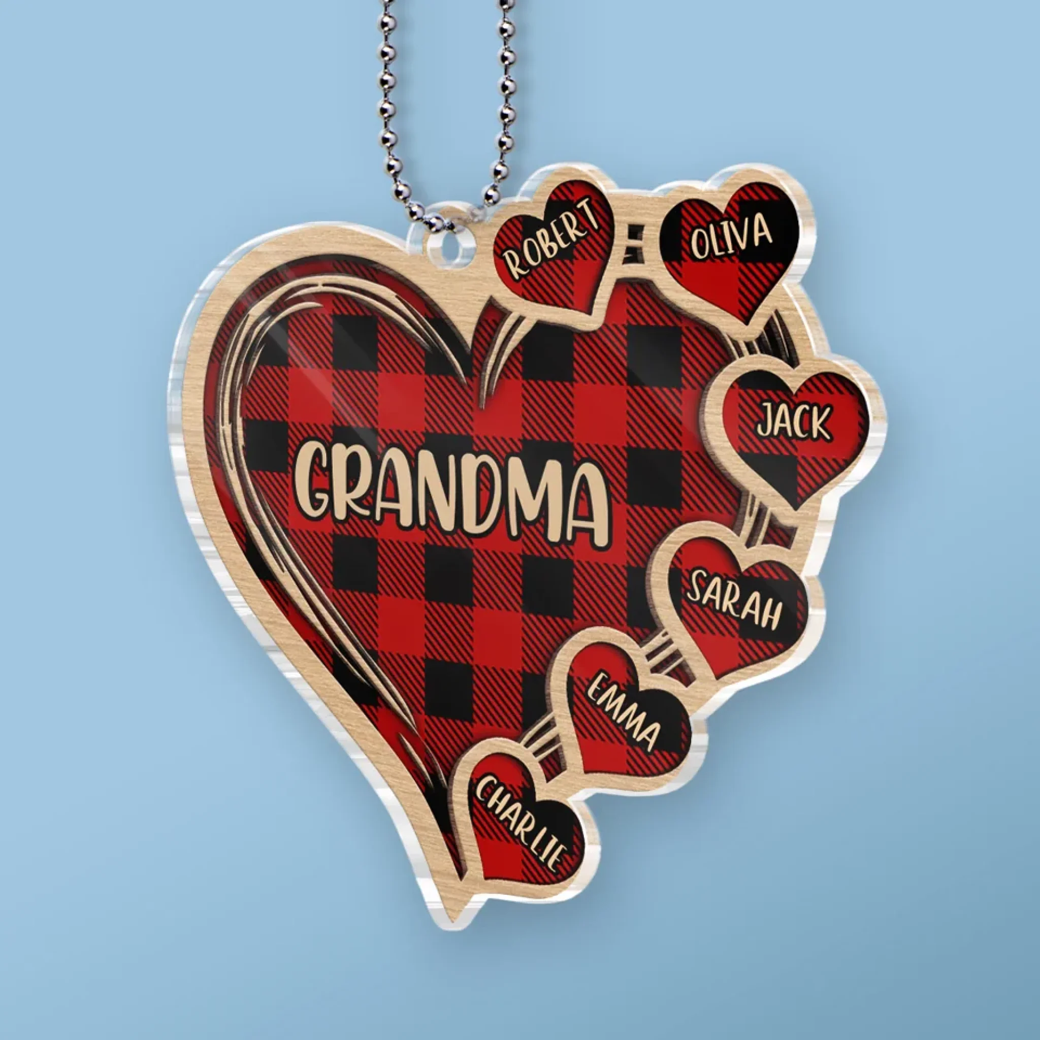 A Grandmother’s Heart Is A Home Where Love Never Fades - Family Personalized Custom Car Ornament - Acrylic Custom Shaped - Gift For Mom, Grandma - Image 3