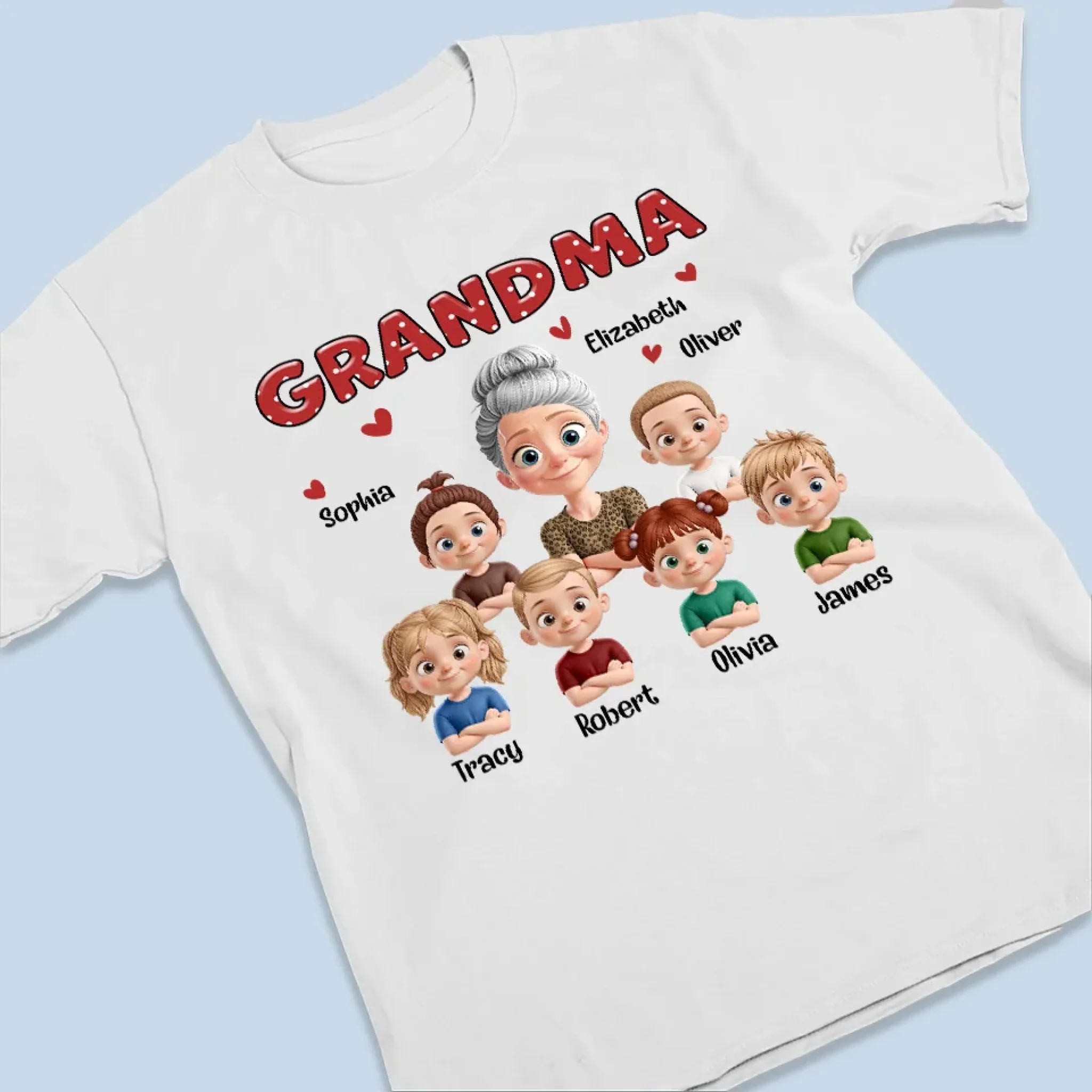 A Home Without Grandma Is Just A House - Family Personalized Custom Unisex T-shirt, Premium T-shirt, Hoodie - Mother's Day Gift For Mom, Grandma - Image 3