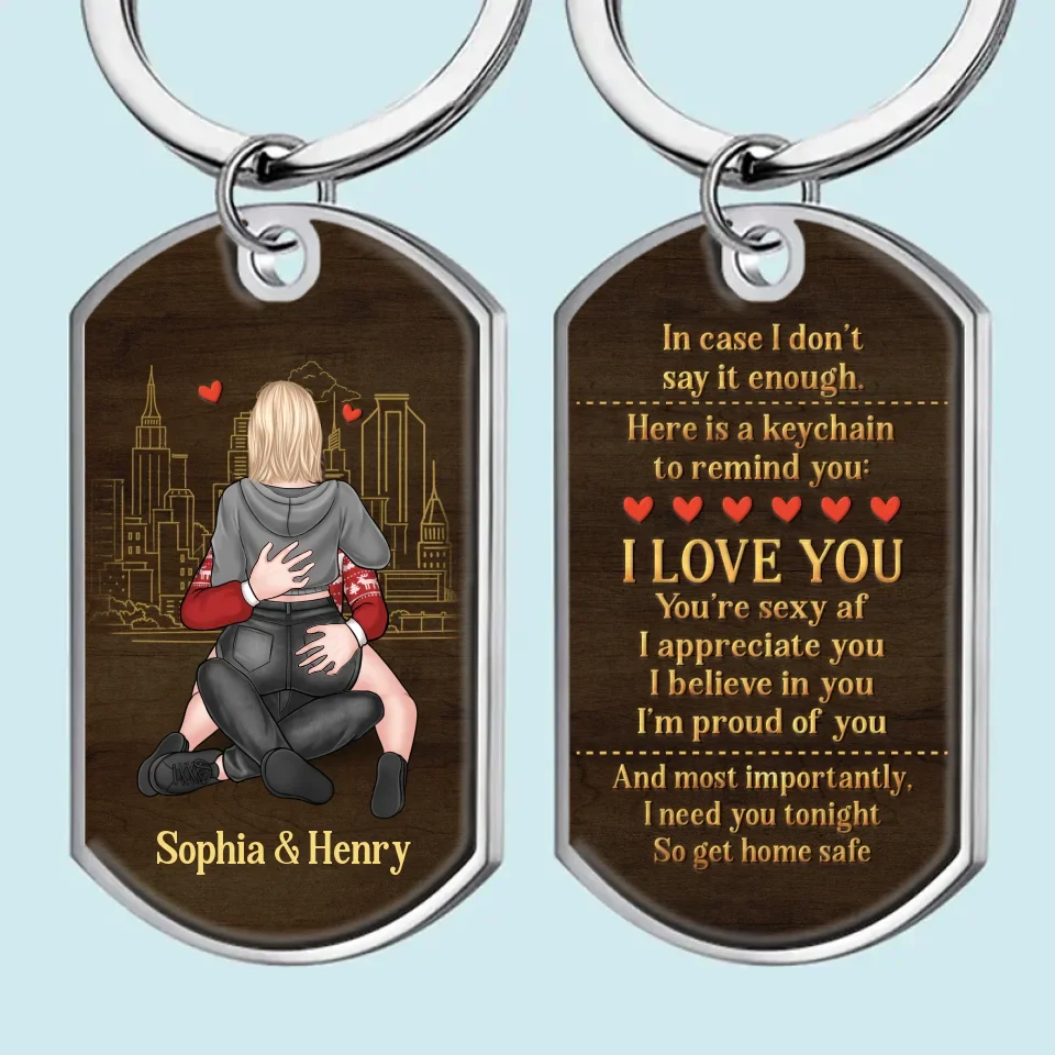 A Hug From You Feels Like Home - Couple Personalized Custom Keychain - Christmas Gift For Husband Wife, Anniversary - Image 2