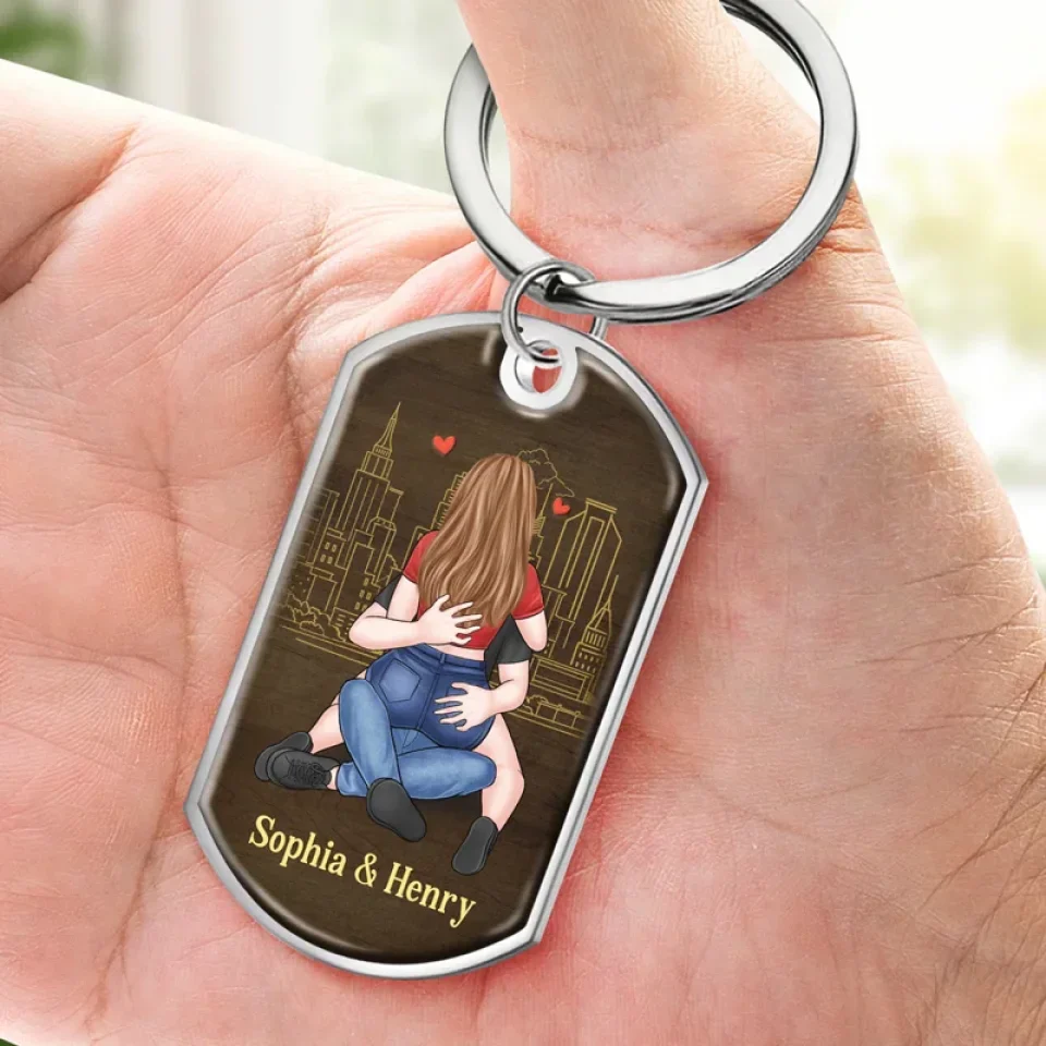 A Hug From You Feels Like Home - Couple Personalized Custom Keychain - Christmas Gift For Husband Wife, Anniversary - Image 3