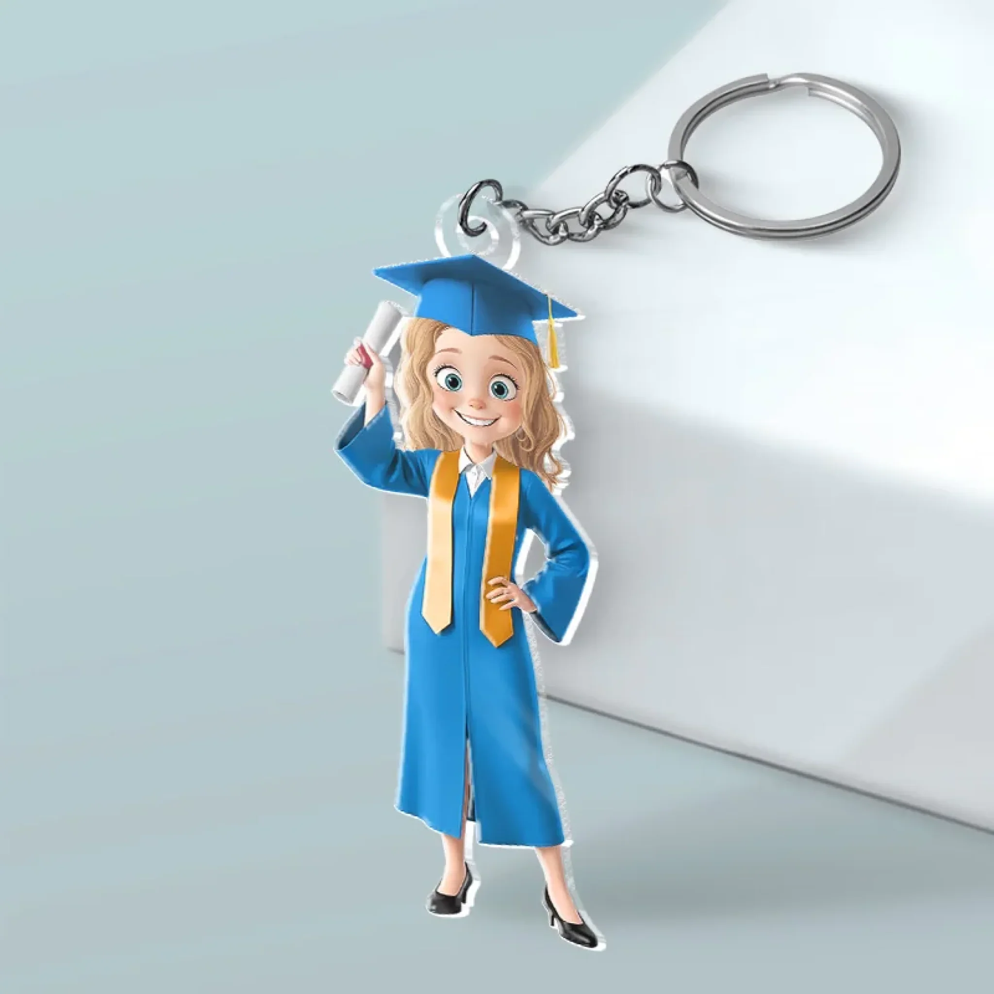 A Journey Completed, A New One Begins - Family Personalized Custom Shaped Acrylic Keychain - Graduation Gift For Family Members, Siblings, Brothers, Sisters - Image 3