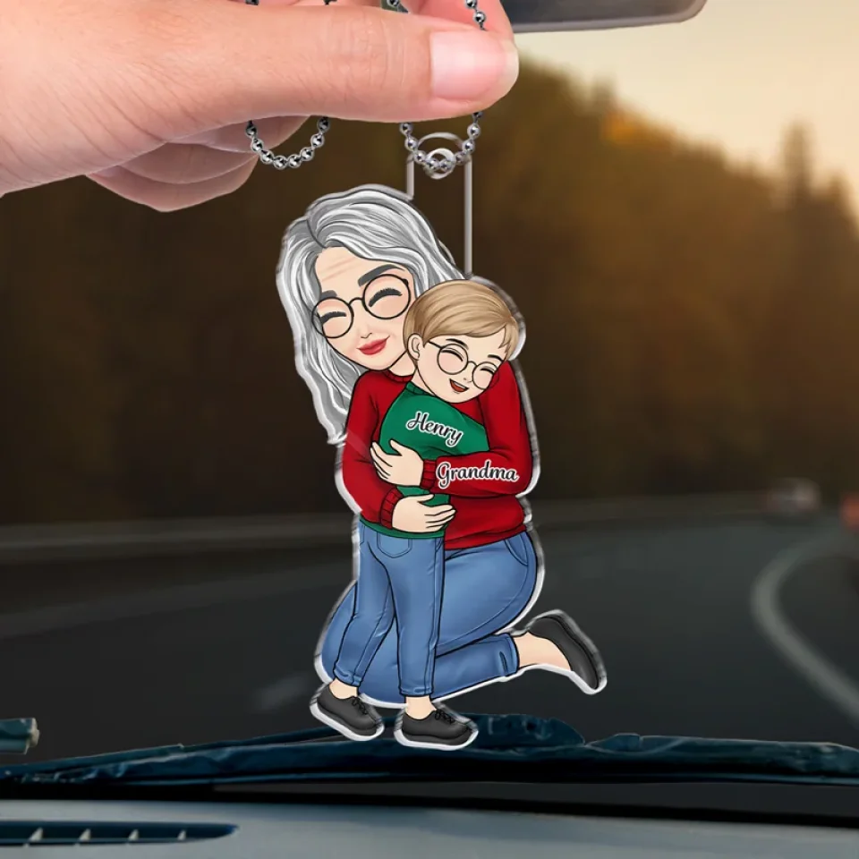 A Little Bit Parent, A Little Bit Best Friend - Family Personalized Custom Car Ornament - Acrylic Custom Shaped - Gift For Grandma - Image 4