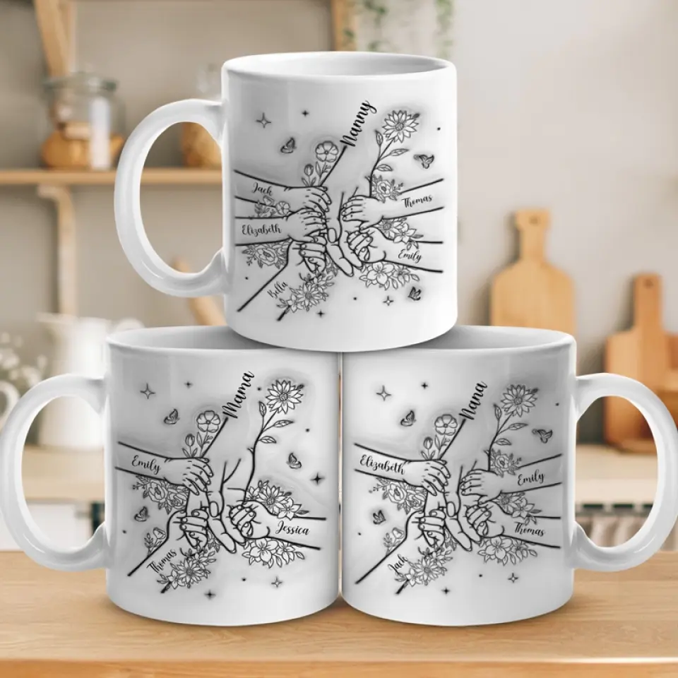 A Mother Always Has To Think Twice - Family Personalized Custom 3D Inflated Effect Printed Mug - Mother's Day, Gift For Mom, Grandma - Image 4