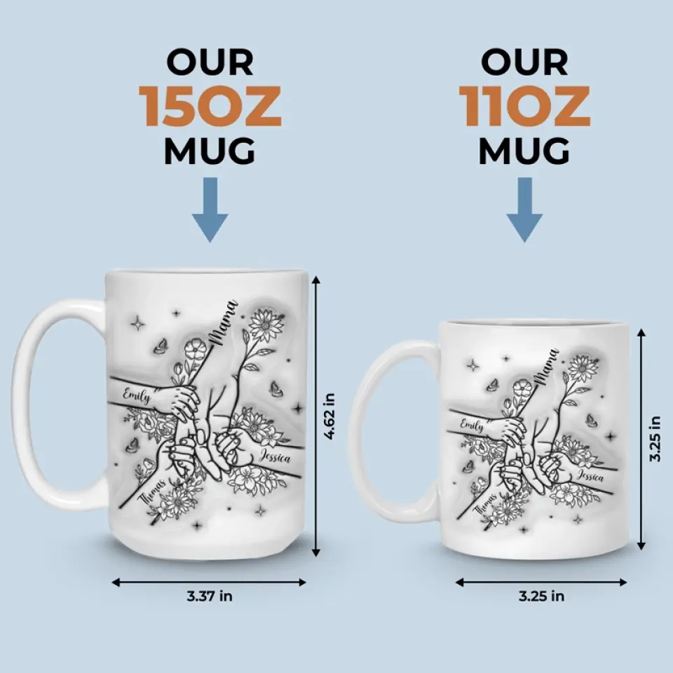 A Mother Always Has To Think Twice - Family Personalized Custom 3D Inflated Effect Printed Mug - Mother's Day, Gift For Mom, Grandma - Image 5