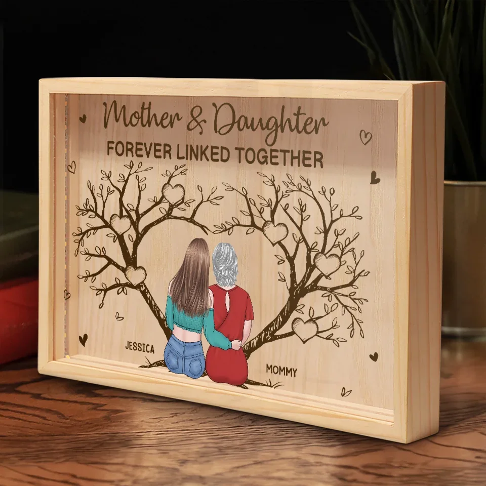 A Mother And Daughter Always Share A Special Bond - Family Personalized Custom Frame Light Box - Gift For Mom, Daughter - Image 3