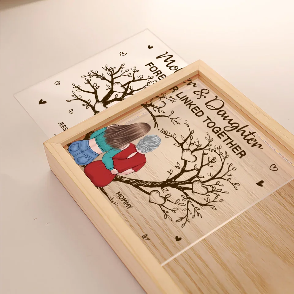 A Mother And Daughter Always Share A Special Bond - Family Personalized Custom Frame Light Box - Gift For Mom, Daughter - Image 4