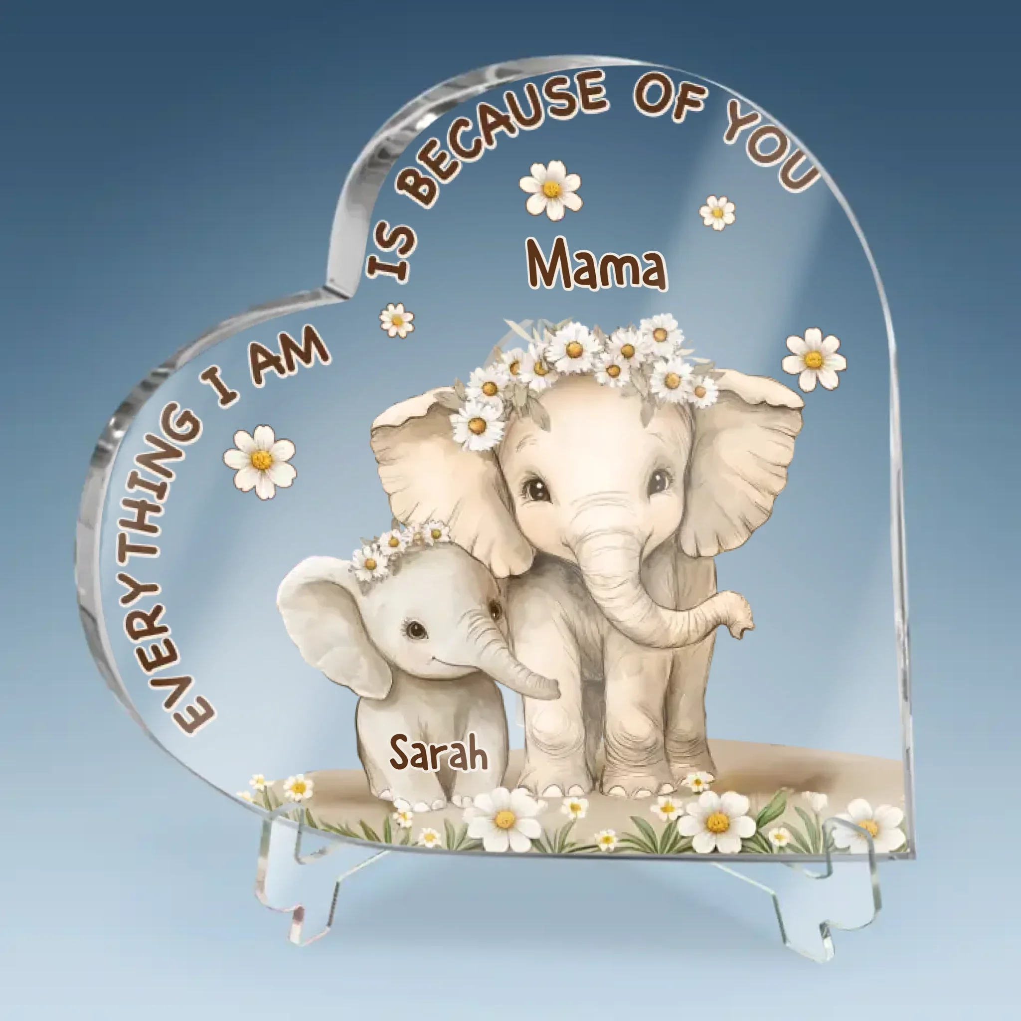 A Mother’s Love Never Ends - Family Personalized Custom Heart Shaped Acrylic Plaque - Mother's Day, Gift For Mom, Grandma - Image 6