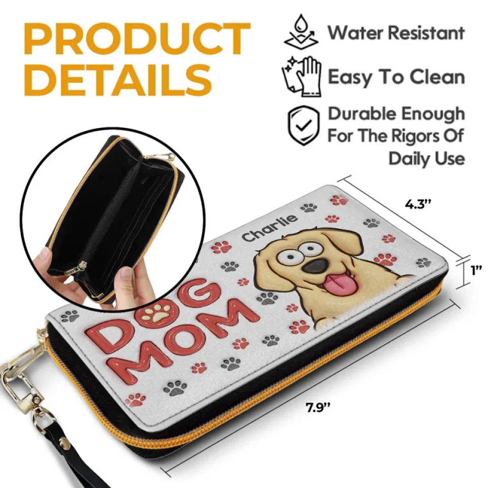A Peek Of Paws, A Moment Of Pawsitivity - Dog & Cat Personalized Custom 3D Inflated Effect Printed Leather Long Wallet -  Gift For Pet Owners, Pet Lovers - Image 6