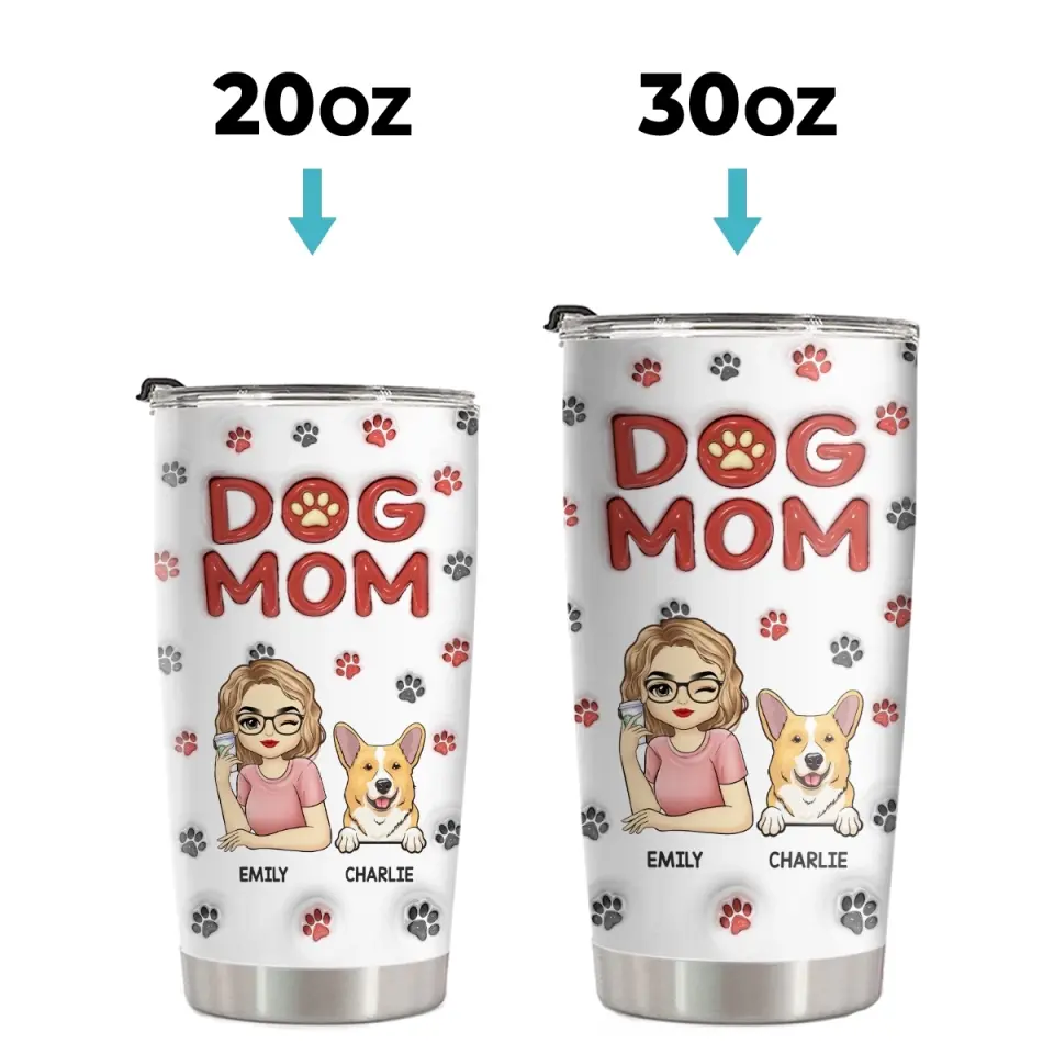A Piece Of My Heart - Dog & Cat Personalized Custom 3D Inflated Effect Printed Tumbler - Gift For Pet Owners, Pet Lovers - Image 5