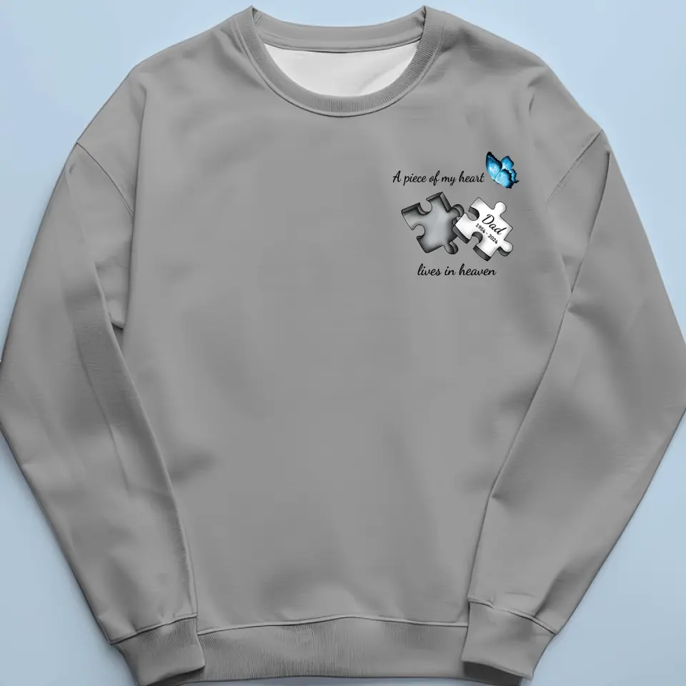 A Piece Of My Heart Lives In Heaven - Memorial Personalized Custom Unisex T-shirt, Hoodie, Sweatshirt - Sympathy Gift For Family Members - Image 6