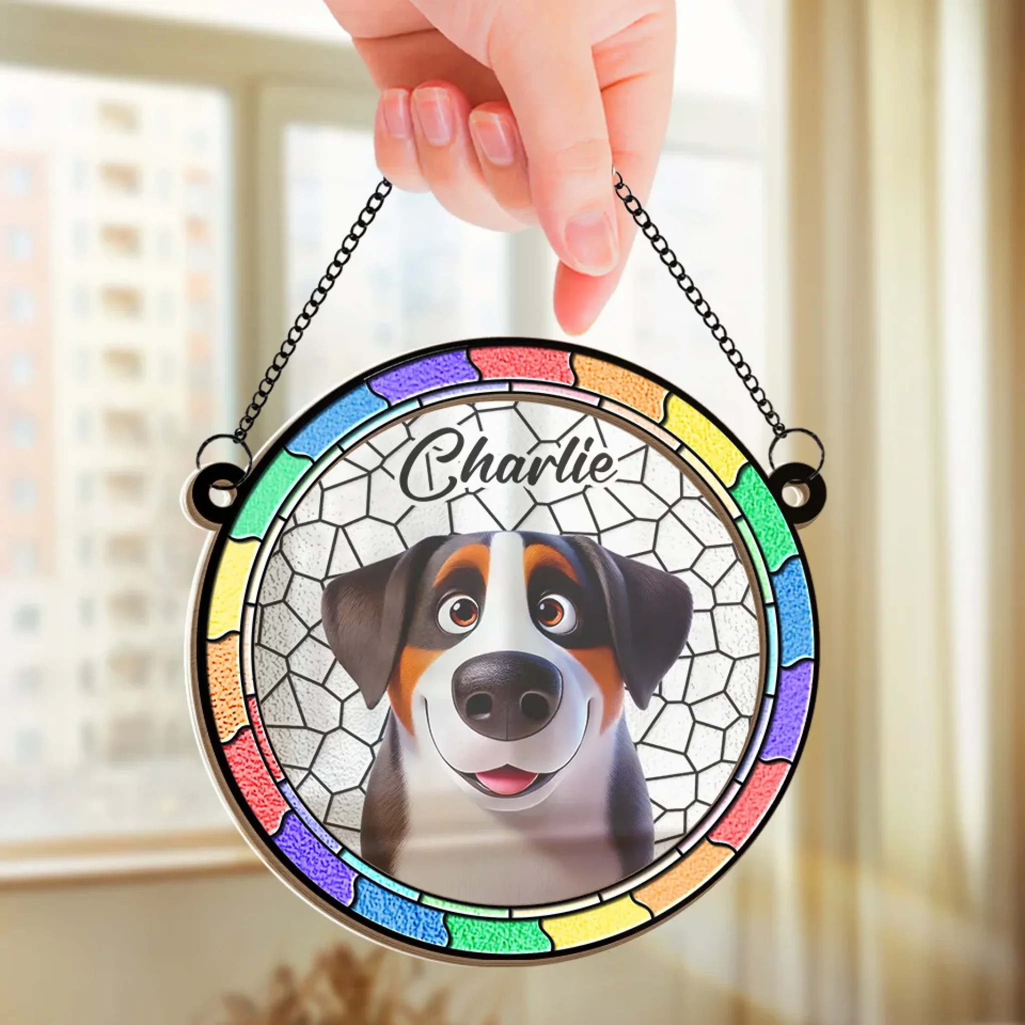 A Pup’s Peek Is A Heart’s Treat - Dog Personalized Window Hanging Suncatcher Ornament - Gift For Pet Owners, Pet Lovers - Image 3