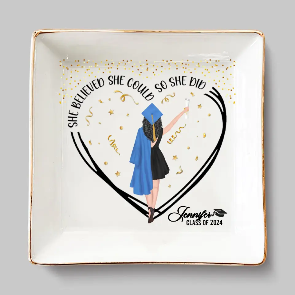 A Sweet Ending To A New Beginning - Family Personalized Custom Jewelry Dish - Graduation Gift For Family Members, Siblings, Brothers, Sisters - Image 2