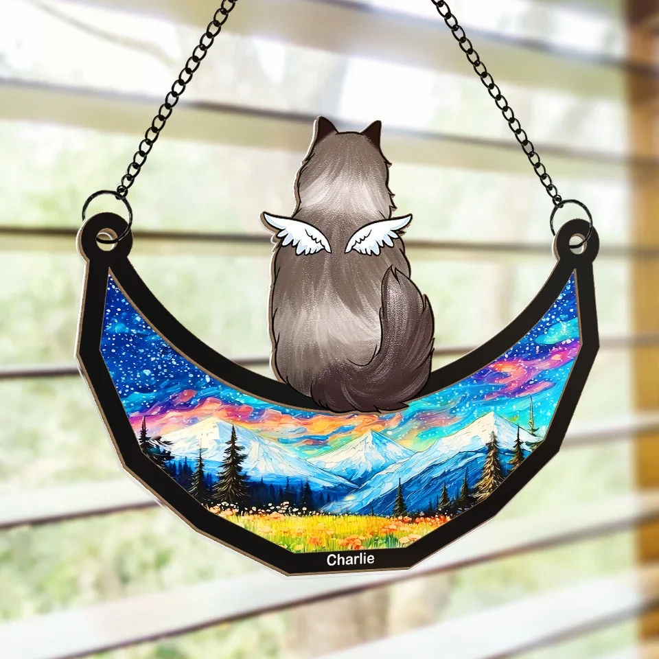 A True Friend Leaves Paw Prints That Last Forever - Memorial Personalized Window Hanging Suncatcher - Sympathy Gift For Pet Owners, Pet Lovers - Image 4