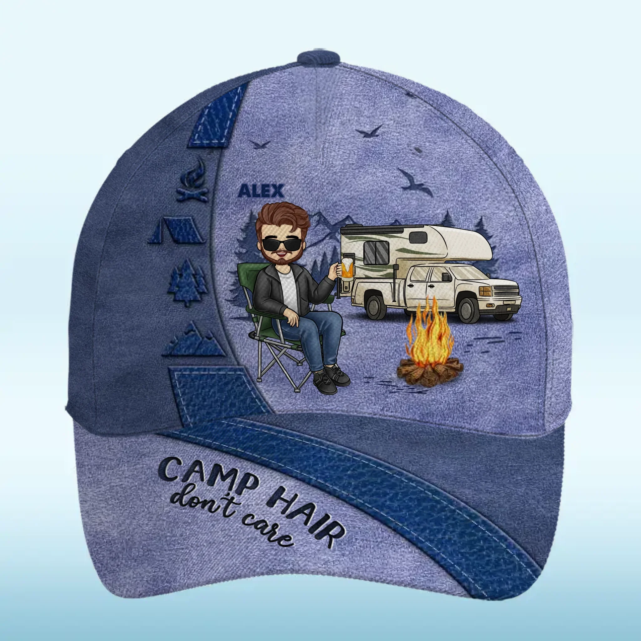 Adventure Awaits In The Great Outdoors - Camping Personalized Custom Hat, All Over Print Classic Cap - Gift For Camping Lovers - Image 2