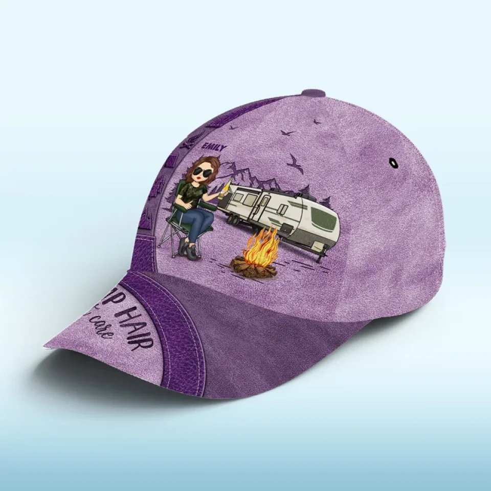 Adventure Awaits In The Great Outdoors - Camping Personalized Custom Hat, All Over Print Classic Cap - Gift For Camping Lovers - Image 3
