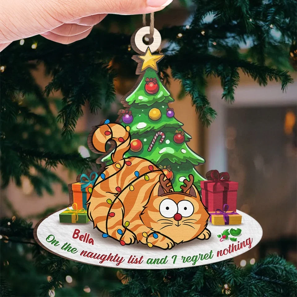 All I Want For Catmas Is You - Cat Personalized Custom Ornament - Wood Custom Shaped - Christmas Gift For Pet Owners, Pet Lovers - Image 4
