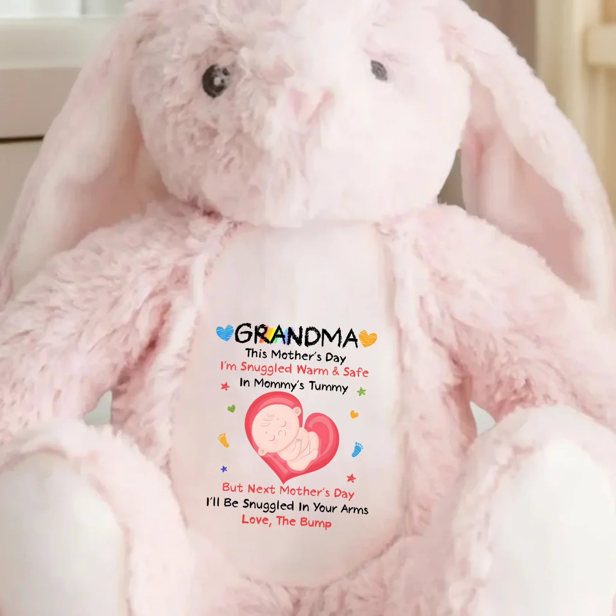 Already Loved, Not Yet Born - Family Personalized Custom Easter Bunny Plush - Mother's Day, Baby Shower Gift, Gift For First Mom, Newborn Baby - Image 4