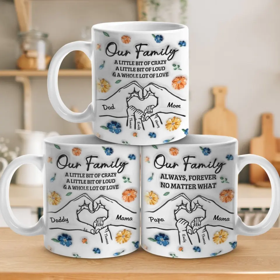 Always, Forever And No Matter What - Family Personalized Custom 3D Inflated Effect Printed Mug - Gift For Family Members - Image 4