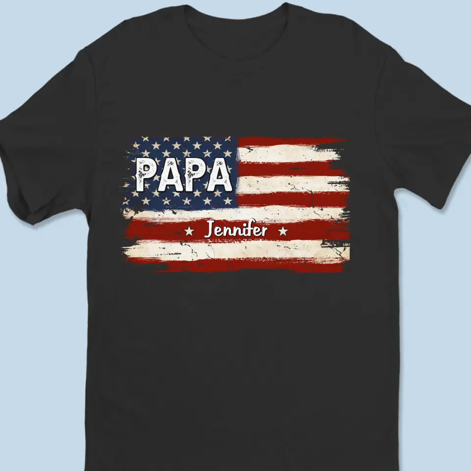 Always Proud To Be American - Family Personalized Custom Unisex T-shirt, Hoodie, Sweatshirt - Gift For Dad, Grandpa - Image 2