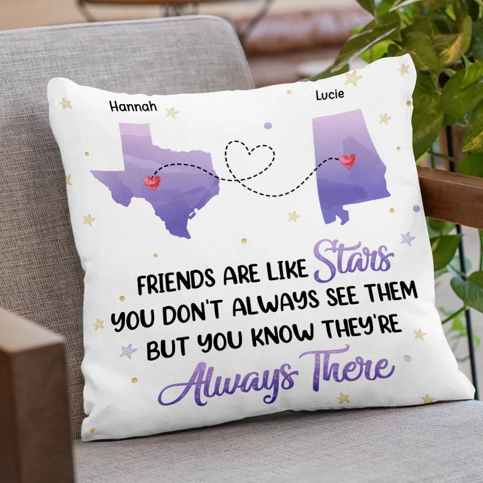 Always Remember We Are Under The Same Sky - Bestie Personalized Custom Pillow - Gift For Best Friends, BFF, Sisters - Image 3