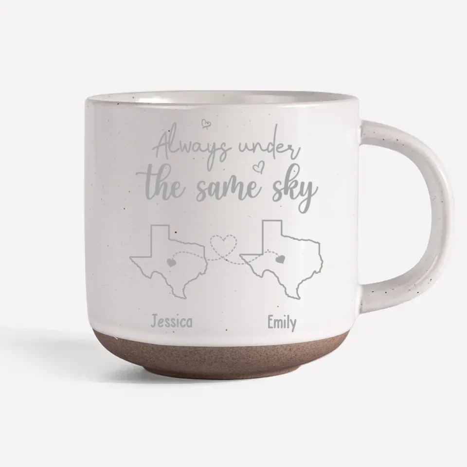 Always Under The Same Sky - Bestie Personalized Custom Pottery Mug - Gift For Best Friends, BFF, Sisters - Image 7