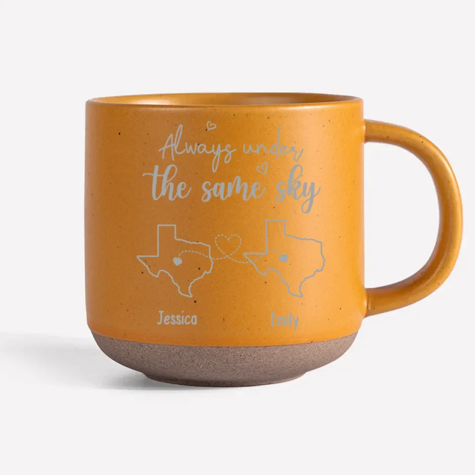 Always Under The Same Sky - Bestie Personalized Custom Pottery Mug - Gift For Best Friends, BFF, Sisters - Image 9