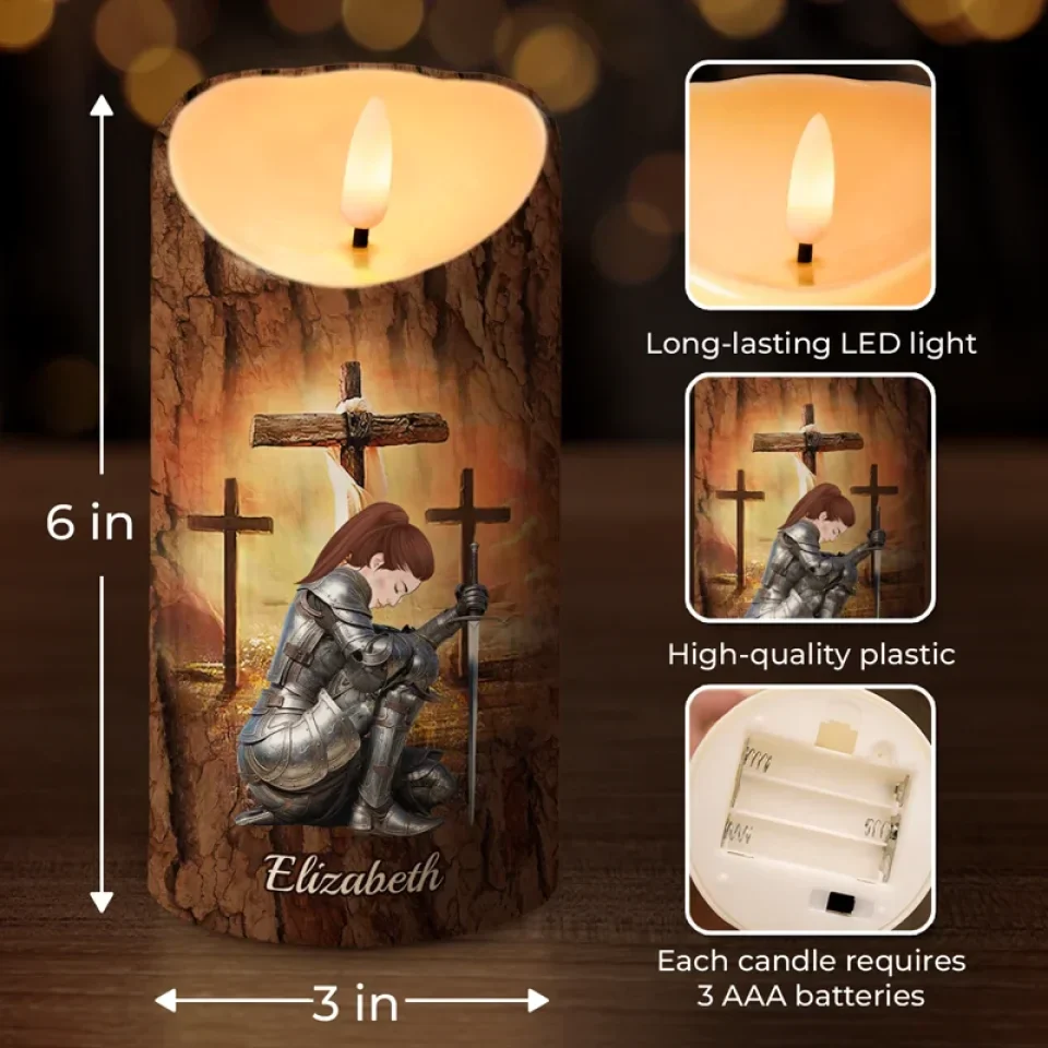 As A Warrior Of God And The Son Of The King, I Carry His Strength Within Me - Family Personalized Custom LED Candle - Christmas Gift For Yourself, Best Friends, Sisters, Family Members - Image 4