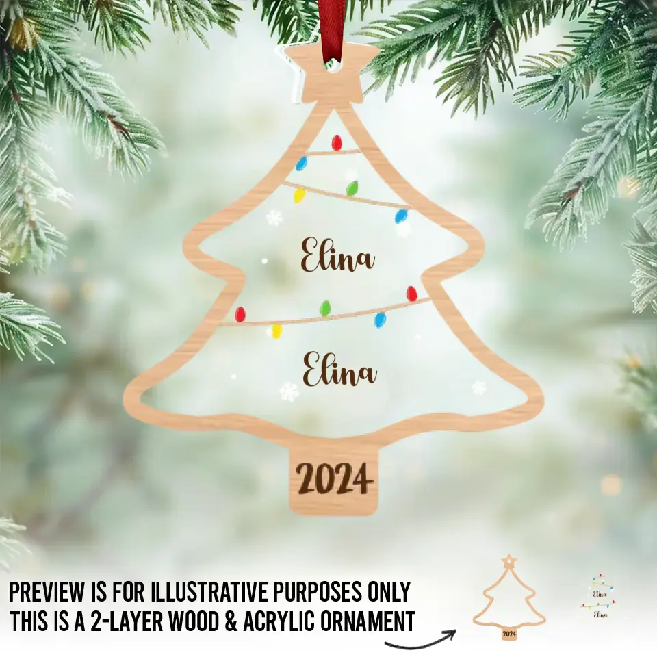 At Christmas, All Roads Lead Home - Family Personalized Custom Wood & Acrylic Ornament - Christmas Gift For Family Members - Image 2
