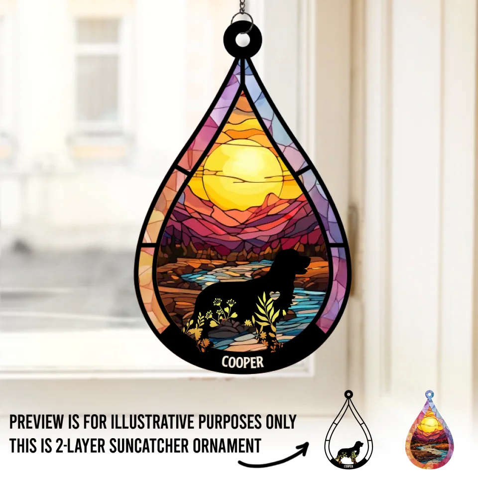 At The Rainbow Bridge, Wrapped In Eternal Warmth - Memorial Personalized Window Hanging Suncatcher Ornament - Sympathy Gift For Pet Owners, Pet Lovers - Image 2